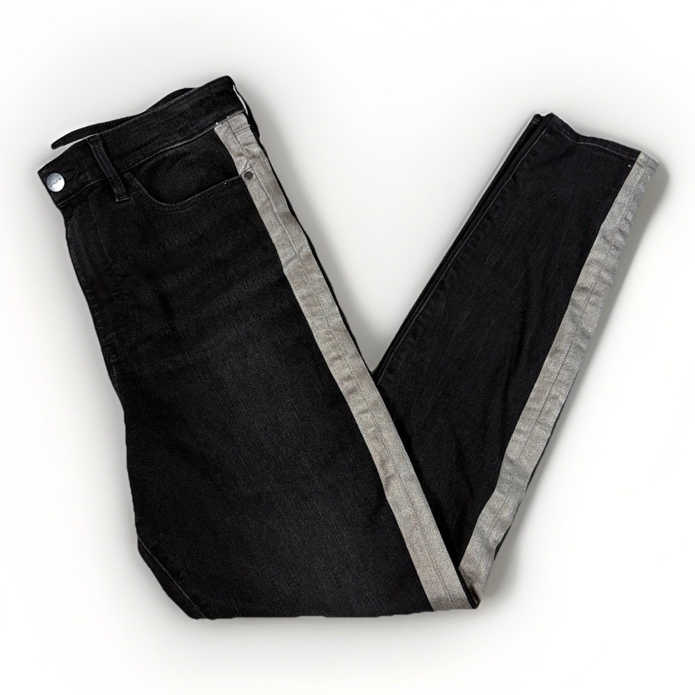 Athleta Sculptek Ultra Skinny Metallic Jean, Carbon Wash‎ SIZE 10 Control Denim